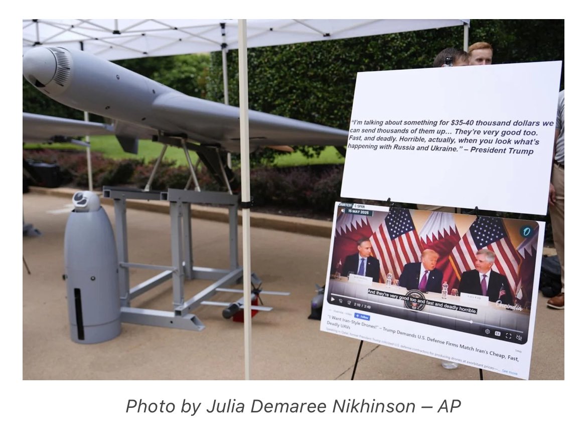 philippilk's tweet image. Looks like the US are adopting Iranian drone designs. 2025 is a weird year, that’s all I’ll say. 🇺🇸🇮🇷