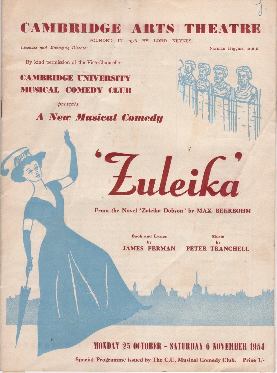 RIP Roger Norrington, who led the orchestra in the Cambridge premiere of Peter Tranchell's Zuleika in 1954