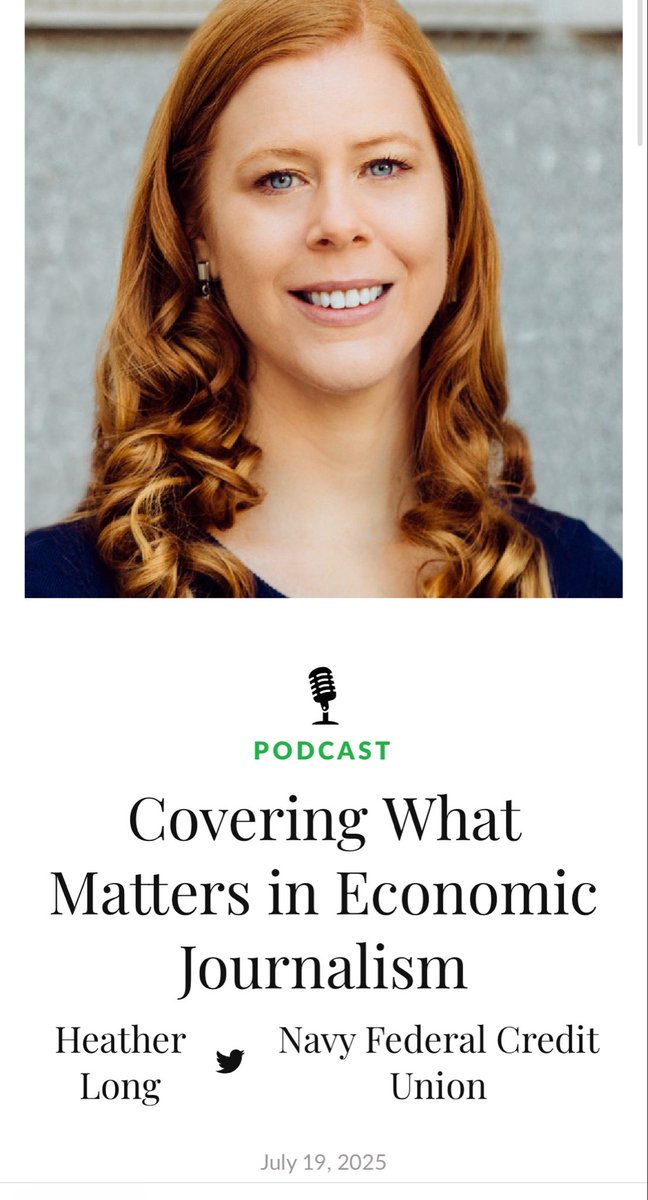 Heather Long (@byheatherlong) on Twitter photo NEW: How can we improve economic journalism?
My take: We have tons of coverage of markets and the Fed. In contrast, we aren’t doing enough on housing, childcare, food and the “everyday economy.”
Honored to join <a href="/MKleinEF/">Michael W. Klein</a> on <a href="/EconoFactOrg/">EconoFactOrg</a> podcast to reflect on some of my best NEW: How can we improve economic journalism?
My take: We have tons of coverage of markets and the Fed. In contrast, we aren’t doing enough on housing, childcare, food and the “everyday economy.”
Honored to join <a href="/MKleinEF/">Michael W. Klein</a> on <a href="/EconoFactOrg/">EconoFactOrg</a> podcast to reflect on some of my best