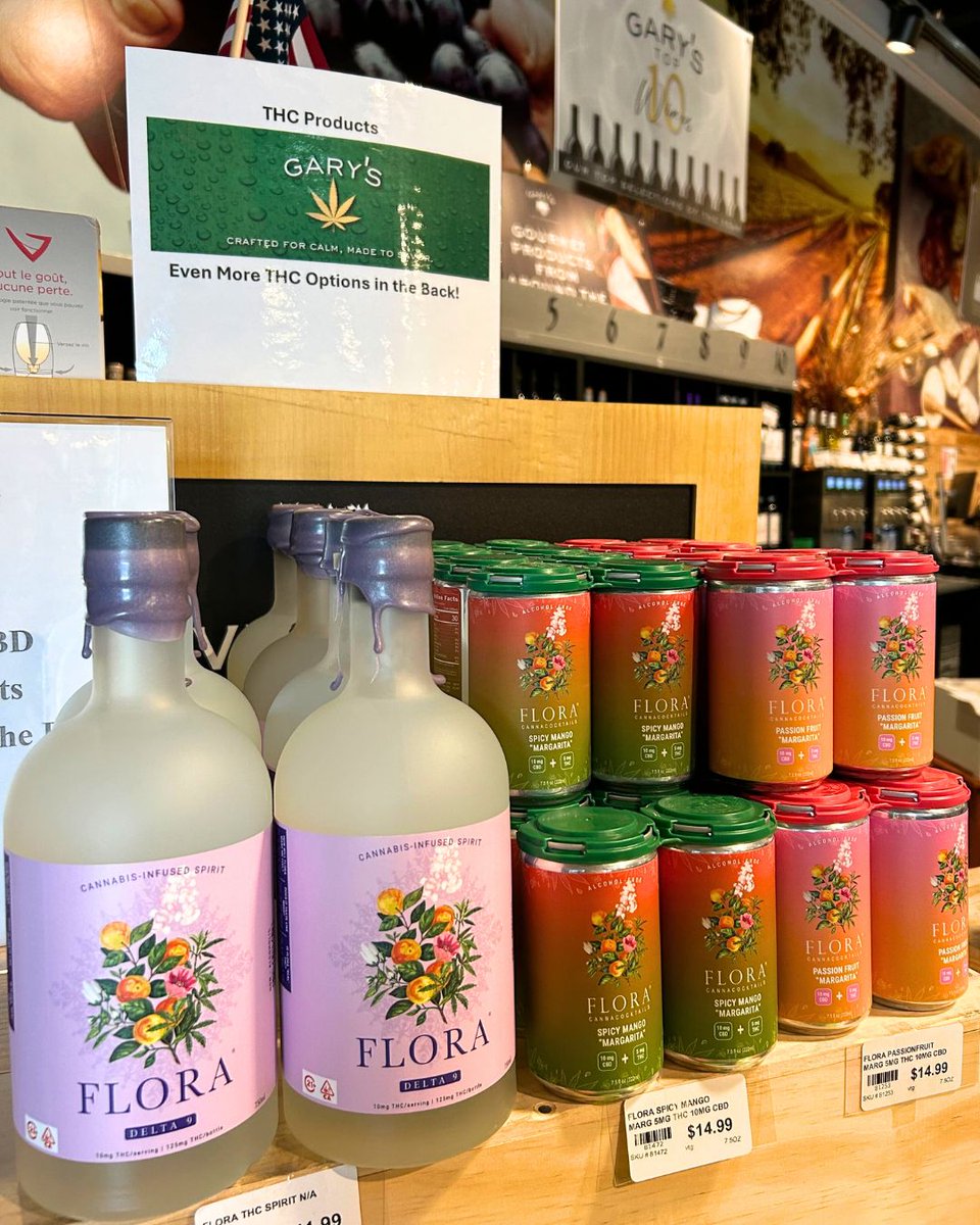 Explore Flora THC spirits and cocktails!
✅ Organic
✅ No alcohol = no hangover
✅ Artisanal blend of naturally occurring cannabis extracts with a light, energetic, social buzz
Shop Flora at Gary's! #GarysWine