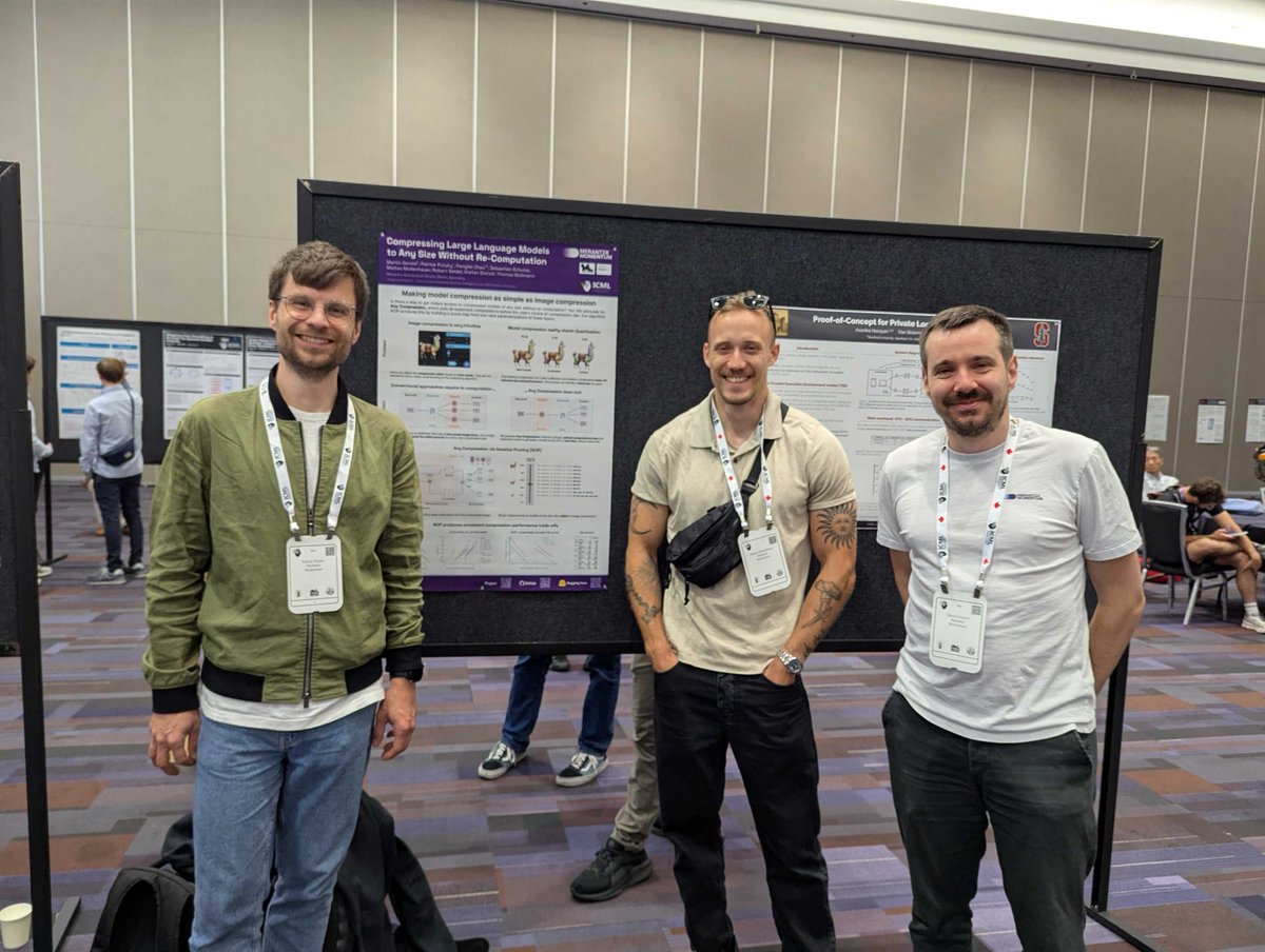 gaussianmeasure's tweet image. Wrapping up ICML - had a blast, great to see so many people again! @MartinGenzel @patrickputzky presenting our work on variable size model compression at ES-FoMO workshop😎