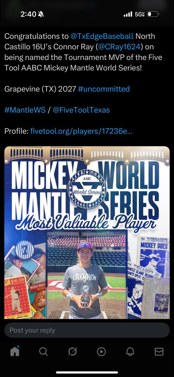 Jimmy Webster (@jwebgcisd) on Twitter photo Wow. This is big time. But no surprise. Congrats C Ray.
<a href="/CRay1624/">Connor Ray</a>
<a href="/GCISD_Athletics/">GCISD Athletics Dept.</a>
<a href="/GVineAthletics/">GHS Athletics</a>
<a href="/GCISD/">Grapevine-Colleyville ISD</a> Wow. This is big time. But no surprise. Congrats C Ray.
<a href="/CRay1624/">Connor Ray</a>
<a href="/GCISD_Athletics/">GCISD Athletics Dept.</a>
<a href="/GVineAthletics/">GHS Athletics</a>
<a href="/GCISD/">Grapevine-Colleyville ISD</a>