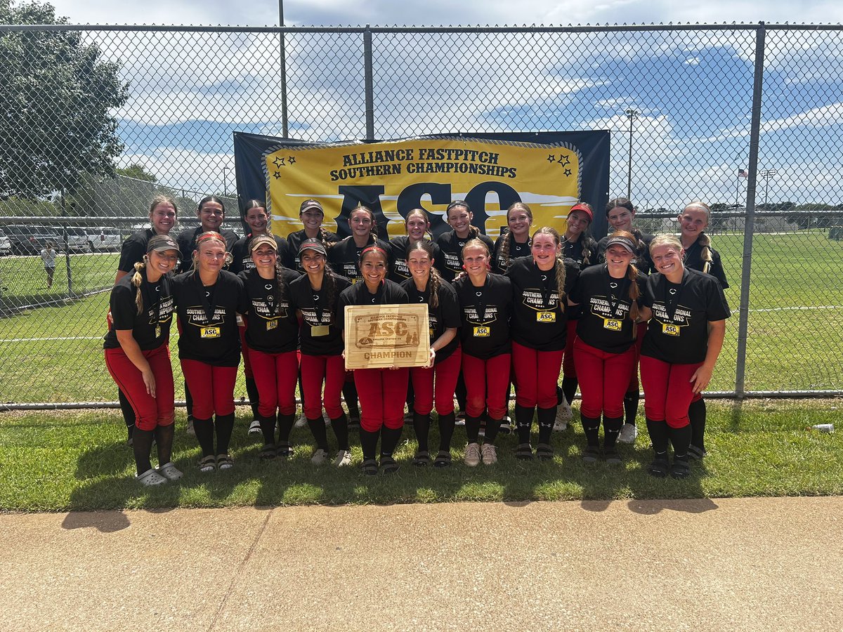 Alliance Southern Champions!! We went undefeated in bracket play and winning the championship game in walk off fashion!!Great way to end a good summer season!