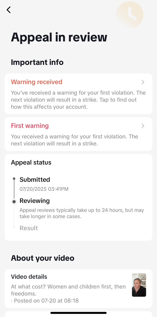 AveryDaye's tweet image. Not even a week into my new TikTok account and I’m already getting censored and taken down. Donald Trump needs to do something about this. We cannot live in a society without free speech. If that means banning TikTok to save free speech, ban it.