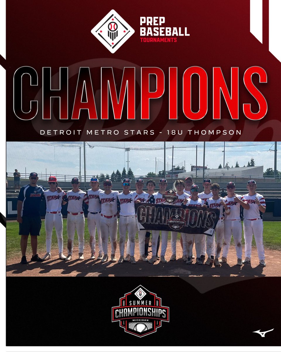 Prep Baseball Michigan (@prepbaseballmi) on Twitter photo 🥇TOURNAMENT CHAMPIONS 🥇
Detroit Metro Stars - 18U Thompson | <a href="/DMS18uThompson/">Detroit Metro Stars-18uThompson</a>
Championship Game MVP - Dylan Isrow
🏆 PBT Mid Michigan Summer Championships🏆
⚾️ 18U Champions
📅 7/17-7/20
📍 Saginaw, MI
<a href="/PBRTournaments/">Prep Baseball Tournaments</a> | <a href="/pbtscouting/">Prep Baseball Scouting</a> | <a href="/PrepBaseMIScout/">Prep Baseball Michigan Scouting Coverage</a> 🥇TOURNAMENT CHAMPIONS 🥇
Detroit Metro Stars - 18U Thompson | <a href="/DMS18uThompson/">Detroit Metro Stars-18uThompson</a>
Championship Game MVP - Dylan Isrow
🏆 PBT Mid Michigan Summer Championships🏆
⚾️ 18U Champions
📅 7/17-7/20
📍 Saginaw, MI
<a href="/PBRTournaments/">Prep Baseball Tournaments</a> | <a href="/pbtscouting/">Prep Baseball Scouting</a> | <a href="/PrepBaseMIScout/">Prep Baseball Michigan Scouting Coverage</a>