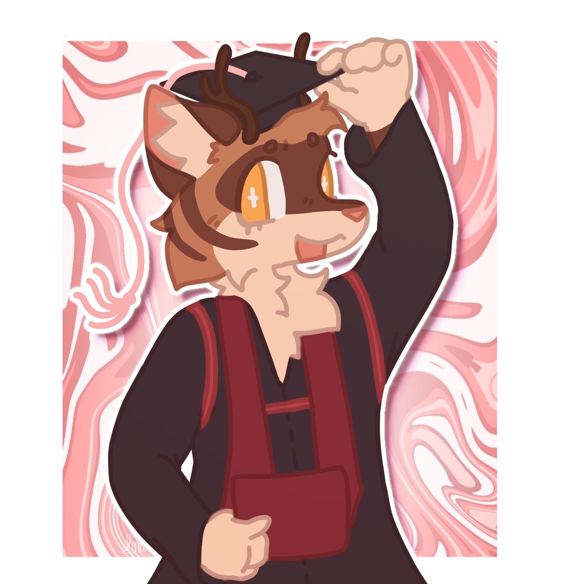 tsunaanii's tweet photo. Just recently graduated college! Here is me in some grad regalia lol.

#furry #furryartist #fursona #graduate https://t.co/s01DgHP0Jv