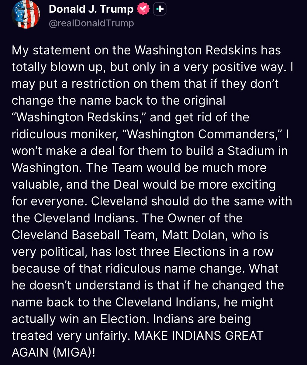 Bruce_LeVell's tweet image. My statement on the Washington Redskins has totally blown up, but only in a very positive way. I may put a restriction on them that if they don’t change the name back to the original “Washington Redskins,” and get rid of the ridiculous moniker, “Washington Commanders,” I won’t…