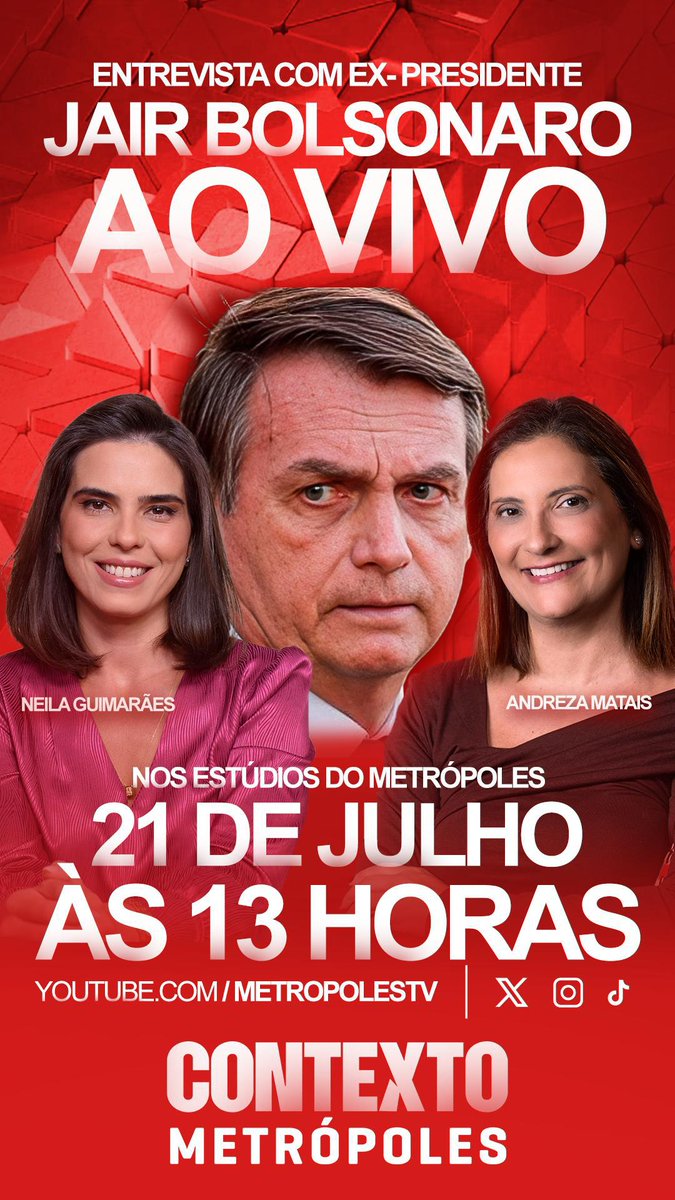 Gil Diniz (@carteiroreaca) on Twitter photo Amanhã, ao vivo, às 13:00h Presidente <a href="/jairbolsonaro/">Jair M. Bolsonaro</a> concederá entrevista. Ajudem a compartilhar. Amanhã, ao vivo, às 13:00h Presidente <a href="/jairbolsonaro/">Jair M. Bolsonaro</a> concederá entrevista. Ajudem a compartilhar.