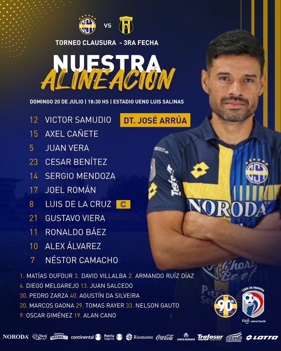 CST_1935's tweet image. 𝗟𝗢𝗦 𝗖𝗢𝗡𝗩𝗢𝗖𝗔𝗗𝗢𝗦 𝗗𝗘𝗟 𝗧𝗥𝗜𝗞𝗜 🔥
Se viene la tercera fecha del #Clausura2025 y estos son los elegidos para defender con orgullo nuestros colores ante Guaraní 💙💛.
¡𝗖𝗢𝗡 𝗢𝗥𝗚𝗨𝗟𝗟𝗢 𝗬 𝗘𝗡𝗧𝗥𝗘𝗚𝗔, 𝗧𝗥𝗜𝗞𝗜𝗜! 🙌⚽
#90AñosTriki #ElClubDeTodos 🟡🔵