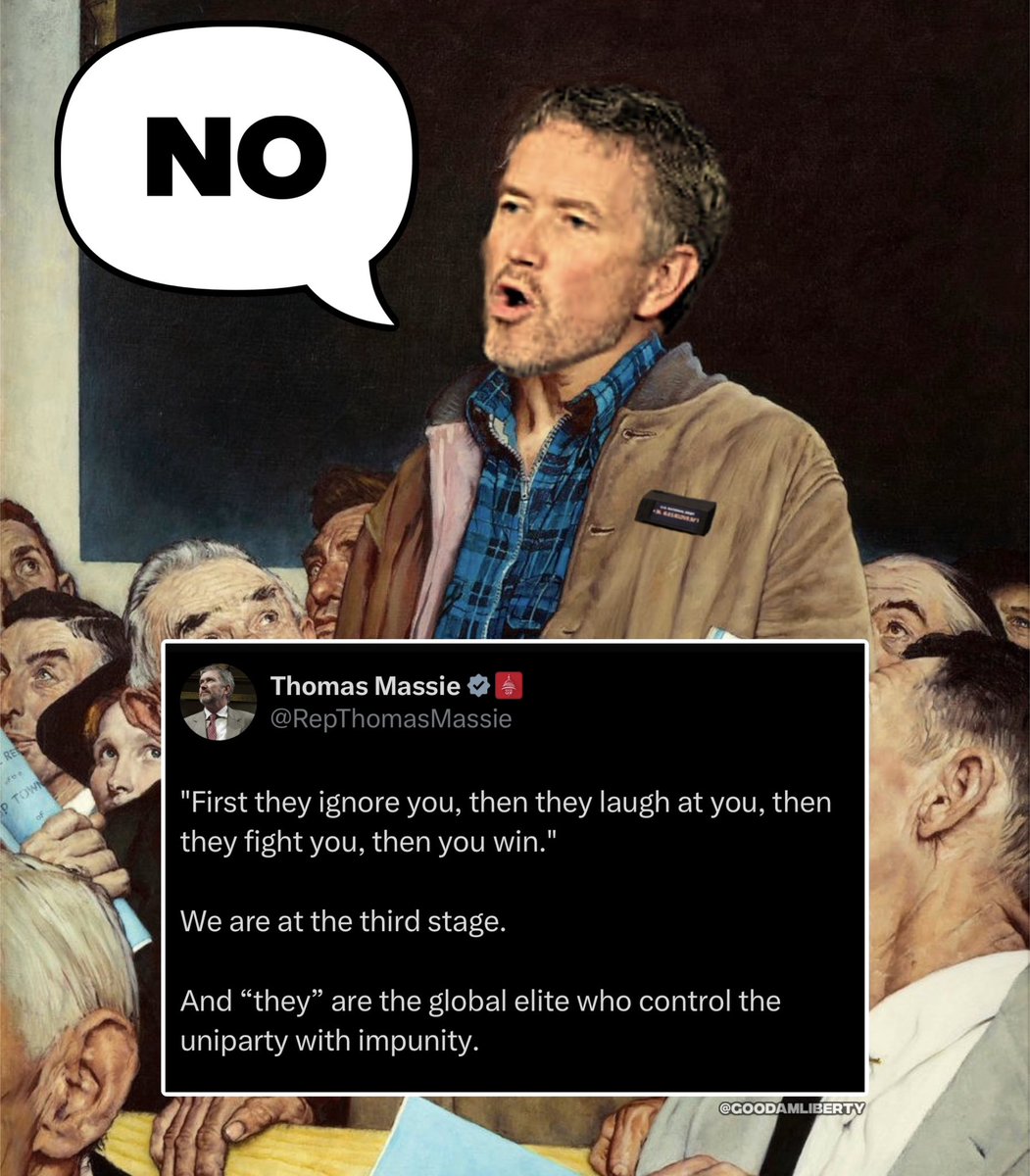 GoodAMLiberty's tweet image. Politicians get mad at Rep. Massie for always saying “no,” but we’d be in a much better position if more in congress would stand up and say the same thing.