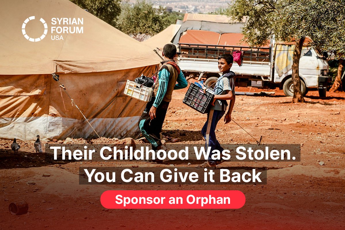 SyrianForumUSA's tweet image. War has robbed Syrian orphans of their innocence. They face hunger and fear daily.
For $100 a month, your support provides education, food, shelter, and safety.
Give a child back their chance to learn, play, and dream.
Be their protector. Sponsor an orphan now.…