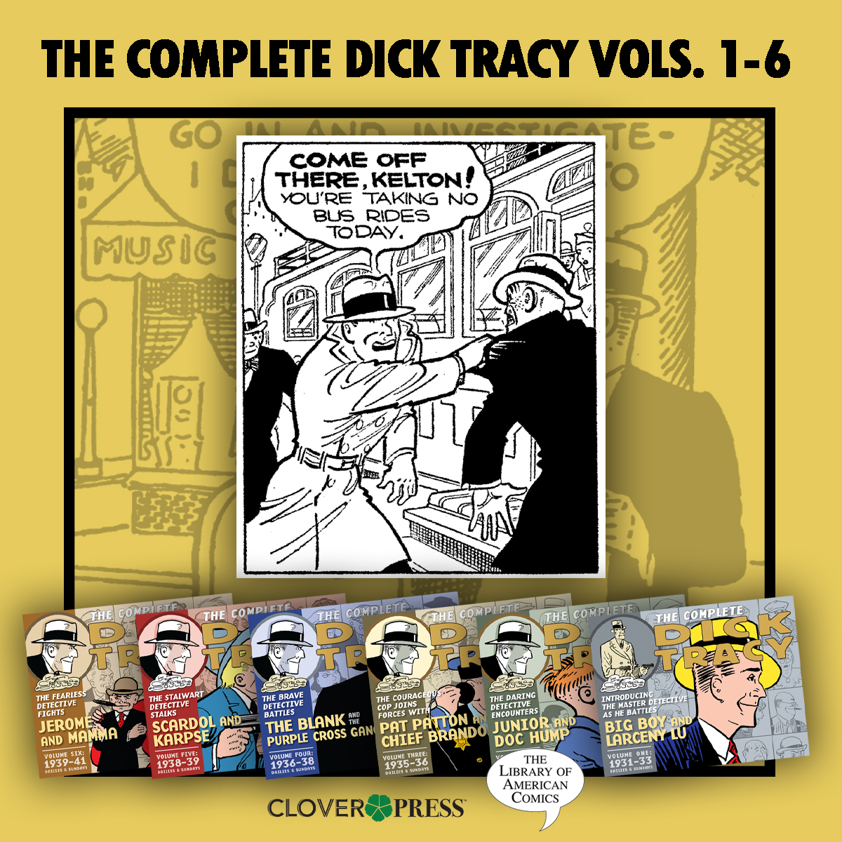 clover_press's tweet image. The Complete Dick Tracy Volumes 1-6 is a collection of classic comic strips featuring the iconic detective created by Chester Gould.
The six volumes feature the complete Dick Tracy comic strips from its debut in 1931 through 1939.
Available at Cloverpress.us!