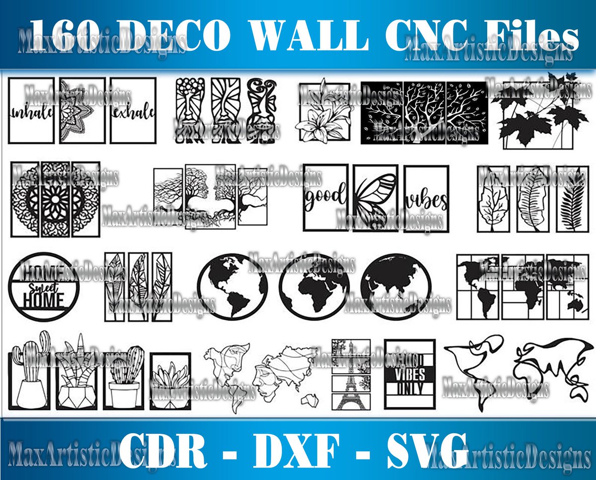 New product: 150+ pack decoration for wall dxf-cdr for plasma laser cut - cnc vector -Download 👉🏽👉🏽 etsy.com/listing/935232…