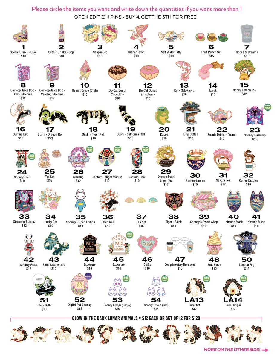 For the planners out there! Here is my SDCC menu. There is also a short link that goes to images of my open edition self-serve items. I know it can feel overwhelming to fill out menus while in line so hopefully this early menu helps!