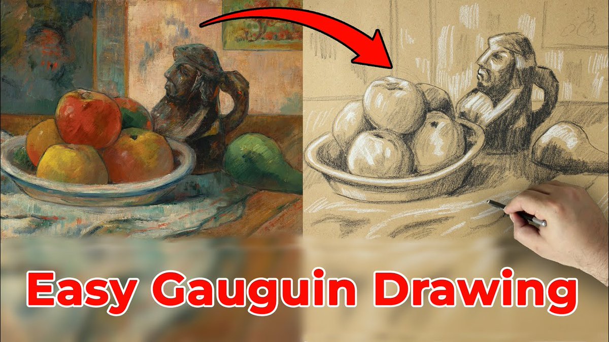 Pencils Drawing Paul Gauguin’s Still Life | Easy Art Tutorial youtu.be/jDxIm3xiYBA?si… via <a href="/YouTube/">YouTube</a> 
#gauguin #drawings #draw