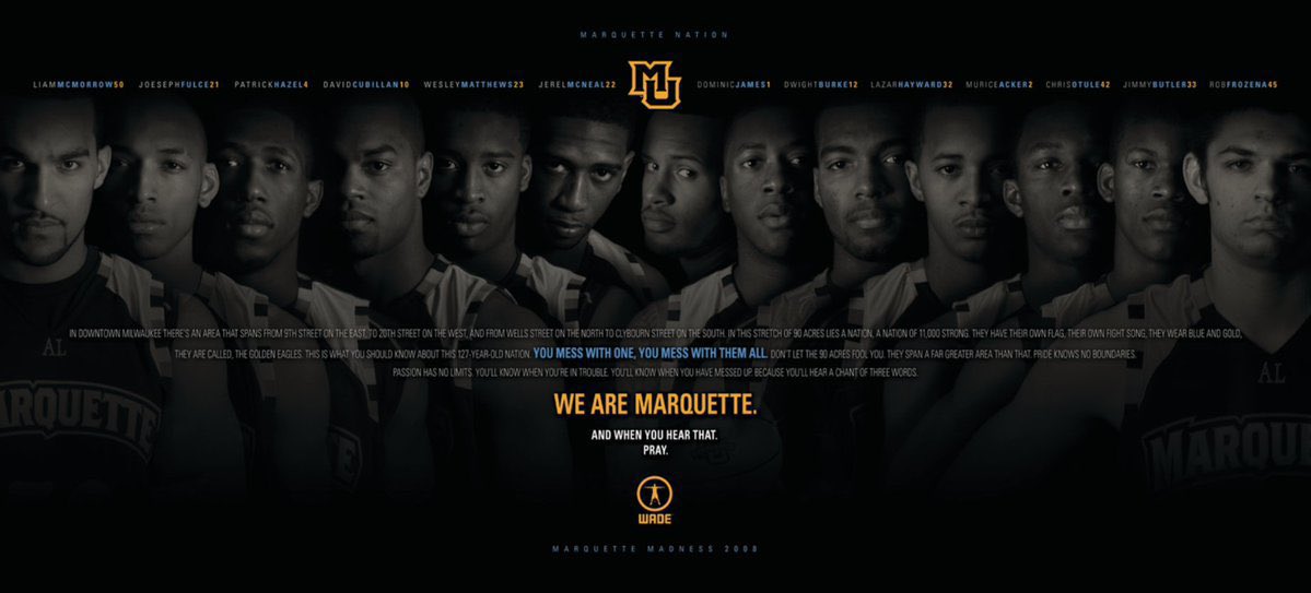MUOverload's tweet image. 2008-09 @MarquetteMBB Madness poster #mubb