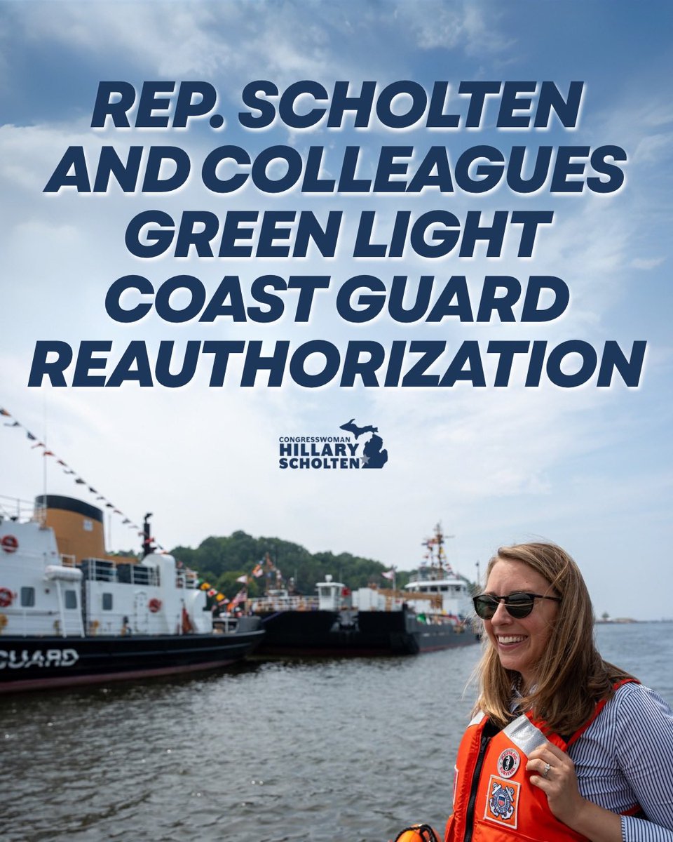 RepScholten's tweet image. I am a fierce supporter of @USCG, and I was proud to champion the Coast Guard Reauthorization Bill through passage in @TransportDems.
This bill will bolster shoreside infrastructure, support acquisitions, increase benefits to Coasties, and ramp up recruitment — all to safeguard…