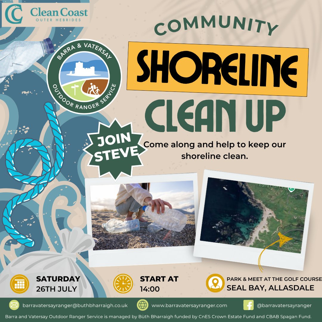 BarraIsland's tweet image. Come along and help clean the shoreline at Allasdale. Park and meet at the golf course. Saturday 26th July at 2pm.
All welcome