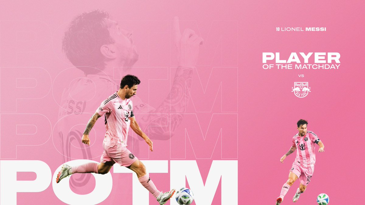 InterMiamiCF's tweet image. Shining bright in New York 🗽💫
Messi secures his 5th Player of the Matchday 🤝 intermiamicf.com/news/lionel-me…