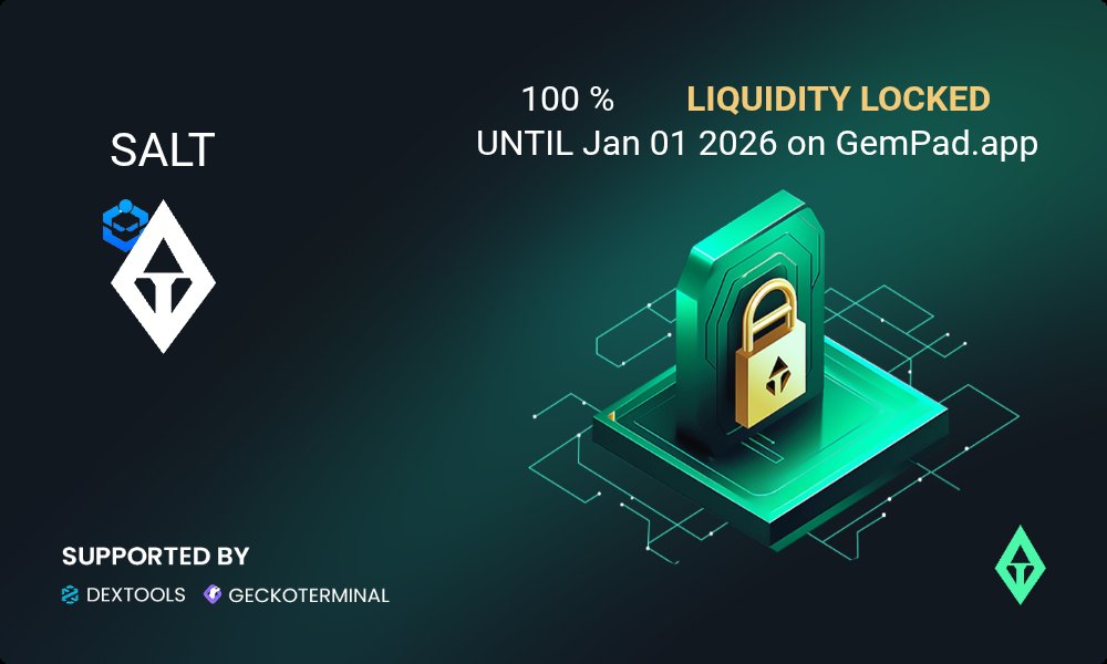 #SALT Liquidity lock is extended until January 2026.
gempad.app/locks/project?…

Salty, very much.
#SHIDO