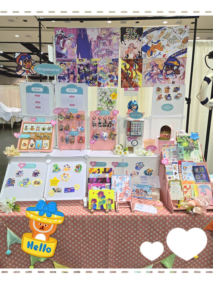 circuitting's tweet image. late post but i'm here at sjmade summer fair!! i'm at D14 + D15 with @gelatobear and @redteapanda 🕺🕺 i sold out on a few items that i hope to restock for aiba next week, but i still have a lot of other items left!