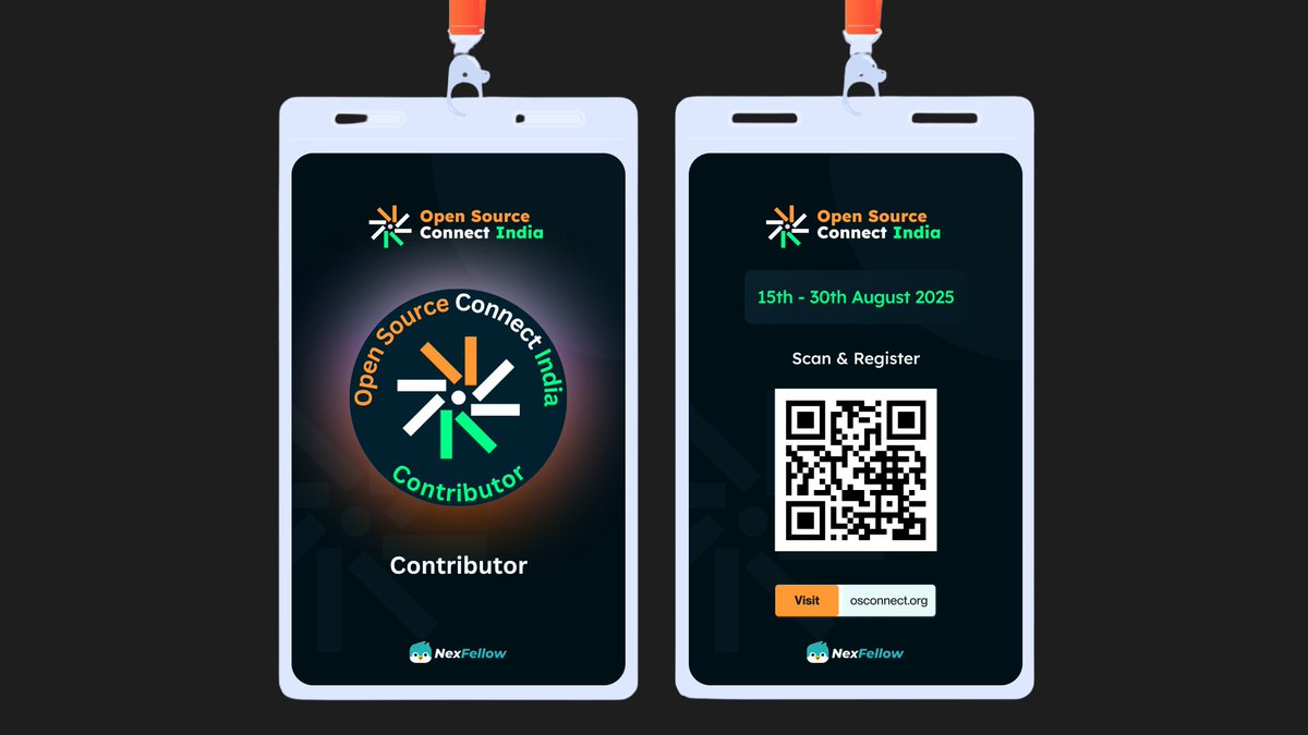 mdsahil_noob's tweet image. 🌱 Thrilled to be a Contributor for Open Source Connect India! 🇮🇳💡
Register- osconnect.org
#OSConnectIndia #OpenSourceContributor #CodeWithCommunity #DevJourney