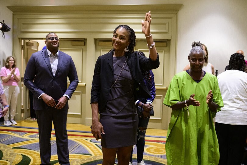 NBAalumni's tweet image. In the midst of all the #WNBAAllStar weekend excitement in Indy, the NBRPA once again proudly hosted the 2025 WNBA All-Star Legends Brunch, presented by Morgan Stanley, to honor the trailblazers of the league and hold space for crucial discussions around women’s health 🧡