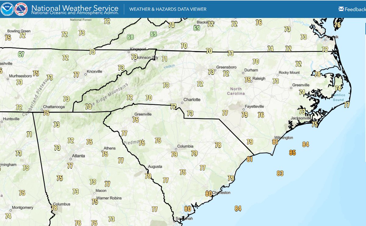 extremetemps's tweet image. RECORD WARM NIGHT on the East Coast
Minimum temperature was 81F/27.2C at Wilmington ,North Carolina today:
It ties the Highest minimum temperature ever recorded in July. More records can fall next days in the Central Plains.