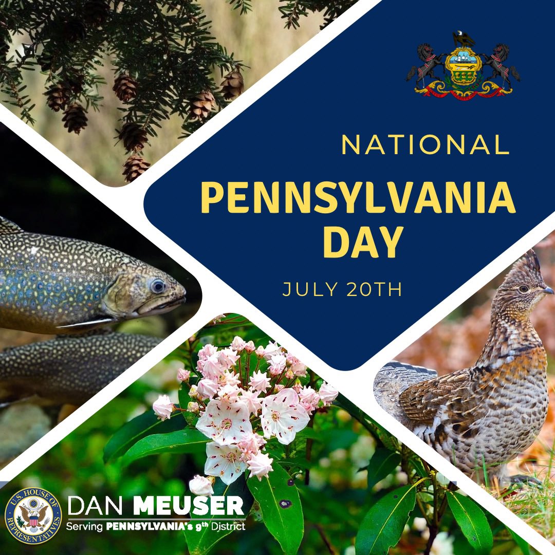 RepMeuser's tweet image. 🇺🇸 Happy Pennsylvania Day! 🇺🇸
Today, we celebrate the incredible history, values, and people that make the Keystone State the cornerstone of our great nation. From our role in America’s founding to our leadership in energy, manufacturing, and innovation — Pennsylvania continues…