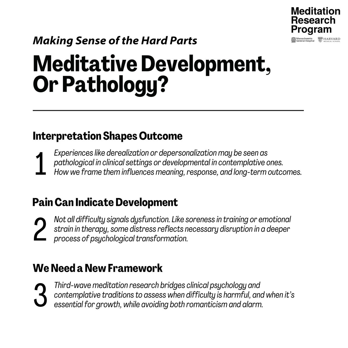 MatthewSacchet's tweet image. Describe an experience of derealization to a Western clinician, and you may receive a psychiatric diagnosis—and strong medication.
Describe the same experience to a seasoned meditation teacher, and you may be congratulated. In their eyes, you might be waking up!
So, who’s…