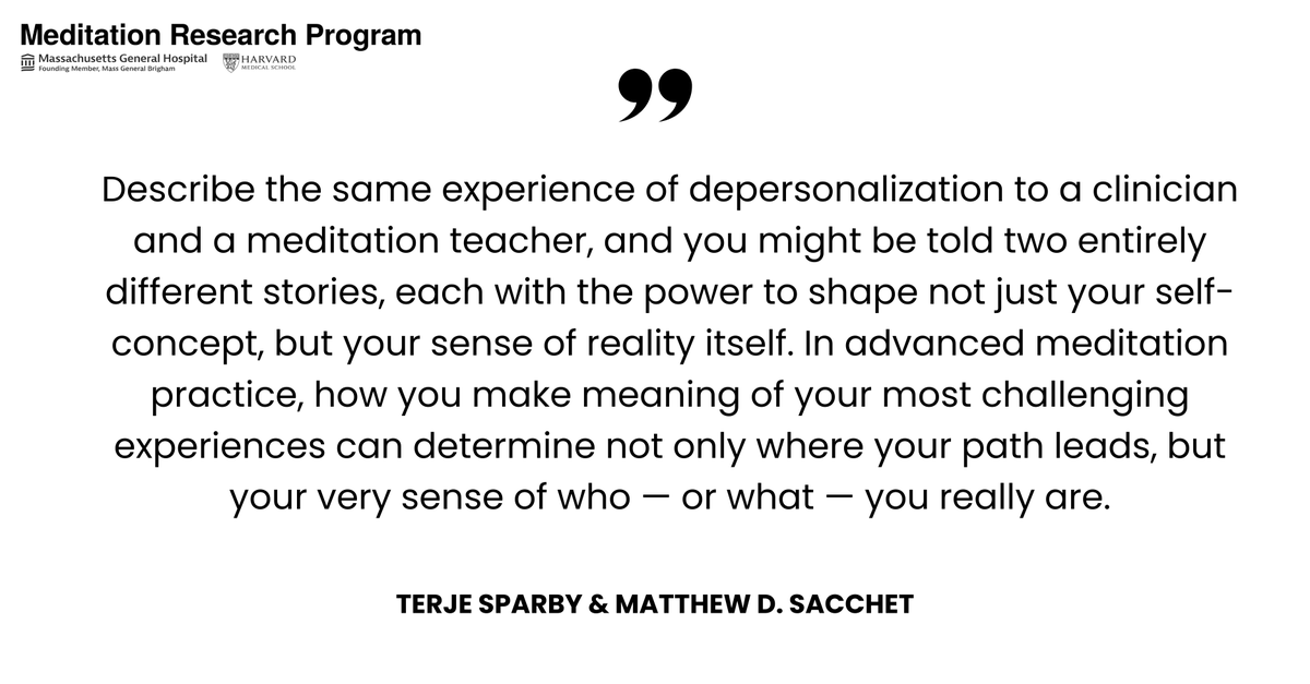 MatthewSacchet's tweet image. Describe an experience of derealization to a Western clinician, and you may receive a psychiatric diagnosis—and strong medication.
Describe the same experience to a seasoned meditation teacher, and you may be congratulated. In their eyes, you might be waking up!
So, who’s…