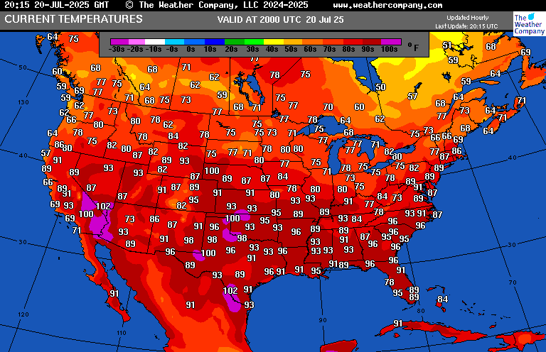 climateguyw's tweet image. On 7/20 major CAT3 #HeatwavePemex continued to strengthen. More watches and warnings were added in the Midwest as well as across the Southeast. Expect to see many high min records from Pemex this week. My heatwave criteria: guyonclimate.com/2025/04/12/ext… @olliemilman @BMcNoldy @KHayhoe