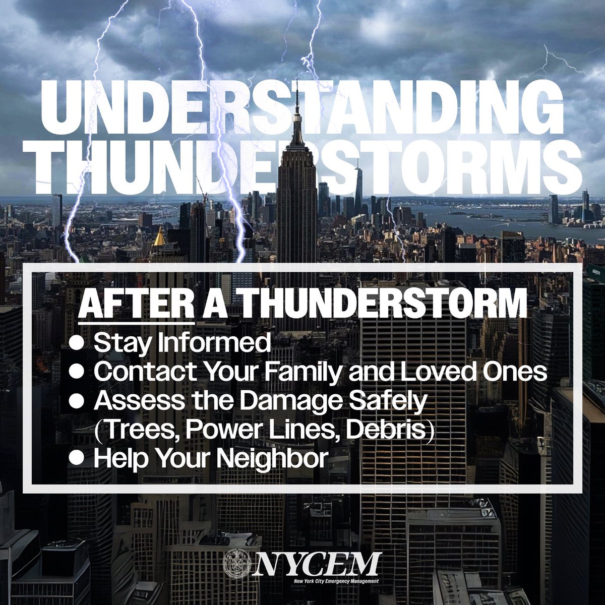 nycemergencymgt's tweet image. Severe Thunderstorm Outlook: NYC is under a slight risk for severe storms this evening. The main threat is damaging wind gusts of 58 mph or higher, with a low probability of gusts reaching 70 mph. The National Weather Service and Storm Prediction Center may issue a watch shortly.…