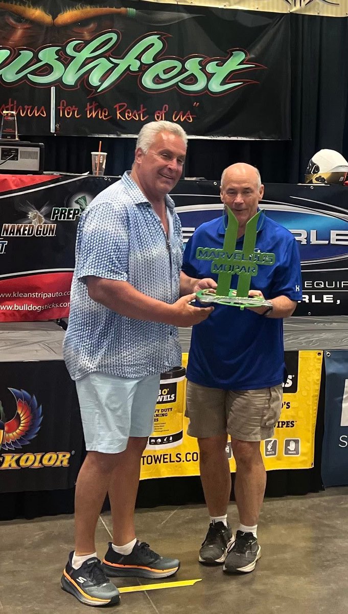 MarcMero's tweet image. Huge congratulations to my brother Joel for an incredible achievement at the Syracuse Nationals! He took home the Best Mopar award with his stunning 1970 Dodge Coronet R/T Convertible, featuring the fierce power of a Hellcat Redeye Engine. It’s a well-deserved honor for his…