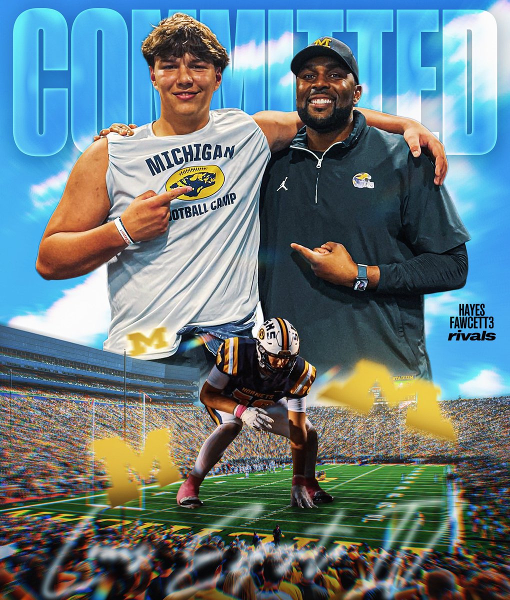 Hayesfawcett3's tweet image. BREAKING: Class of 2027 OT Louis Esposito IV has Committed to Michigan, he tells me for @rivals
The 6’5 265 OT chose the Wolverines over Purdue, Louisville, & Pitt
He’s the son of Michigan DL Coach Lou Esposito
“I’ve been home. GO BLUE”
on3.com/rivals/louis-e…