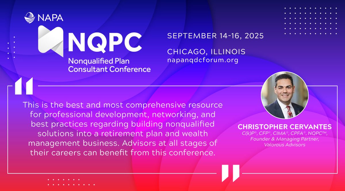 NAPA401K's tweet image. Final call! Early bird registration ends this week—don’t miss out on the most impactful NQPC yet.

🔗 Register today: ow.ly/sJyf50W3JWu

#NQPC #DeadlineWeek #AdvisorSuccess
