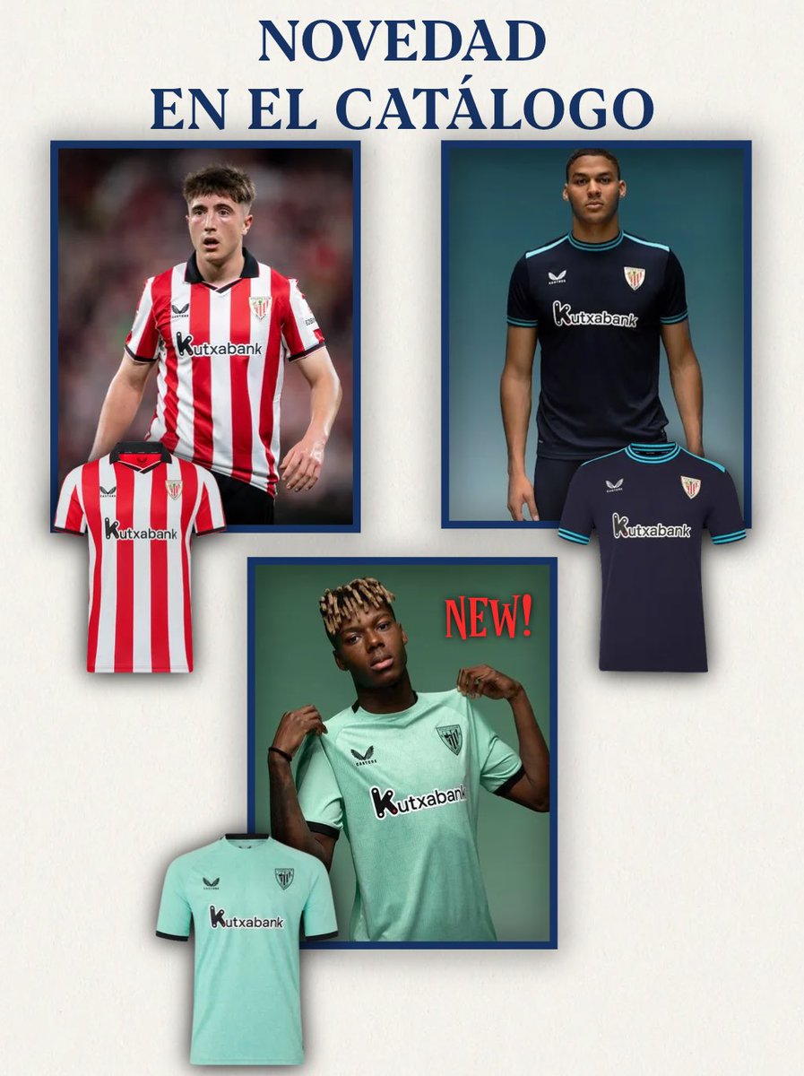 Pues no sé quien es, pero ya están disponibles las 3 equipaciones que usará este año el Athletic Club en su vuelta a la Champions League😎🔥