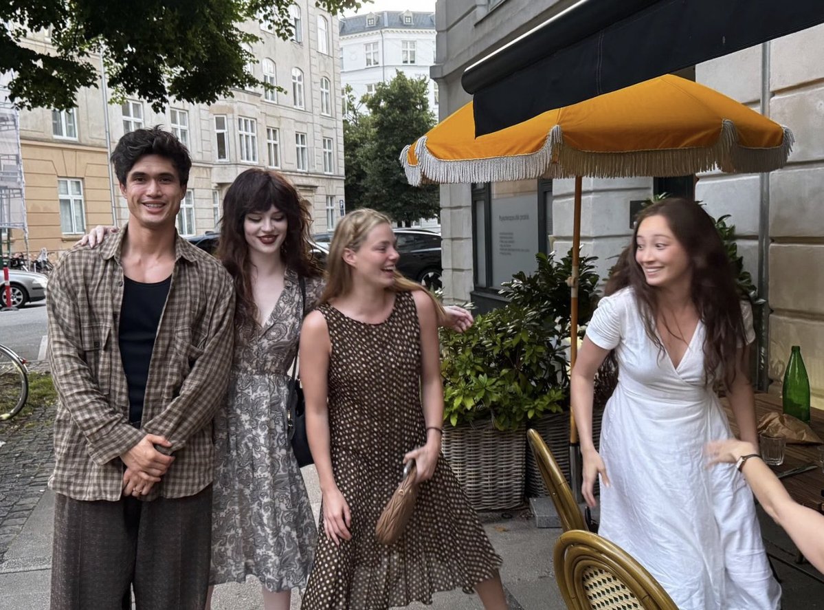 ArchiveSoapy's tweet image. Sophie Thatcher, Charles Melton, Kristine Froseth and Havana Rose Liu in Denmark.