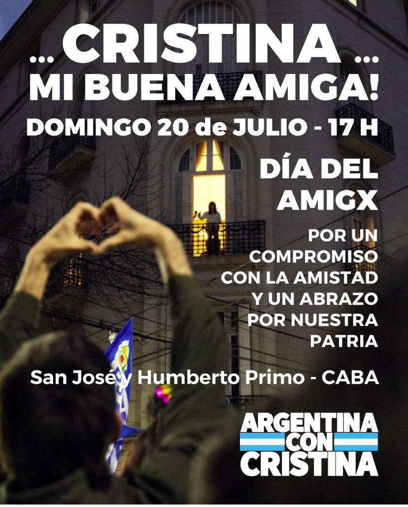 Que mejor que celebrar juntxs en San  José  y Humberto Primo a partir de las 17 hs ?

<a href="/CFKArgentina/">Cristina Kirchner</a> nuestra buena amiga ❤️✌🏽