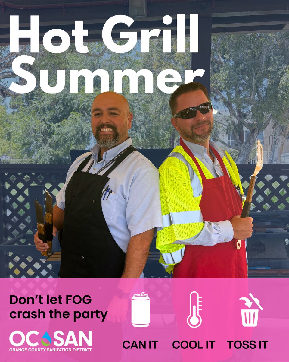 Hot grill summer is here 🔥

After the BBQ, toss fats, oil, and grease (FOG) in the trash, not down the drain. Keep those summer vibes clog-free 😎