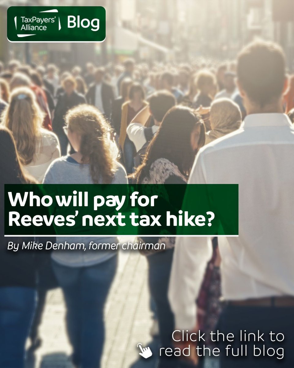 the_tpa's tweet image. "It now looks inevitable that Rachel Reeves will hike taxes yet again in her autumn budget." ✍️
Take a read of Mike Denham's blog on who will pay for Reeves' next tax hike 👇
taxpayersalliance.com/who_will_pay_f…