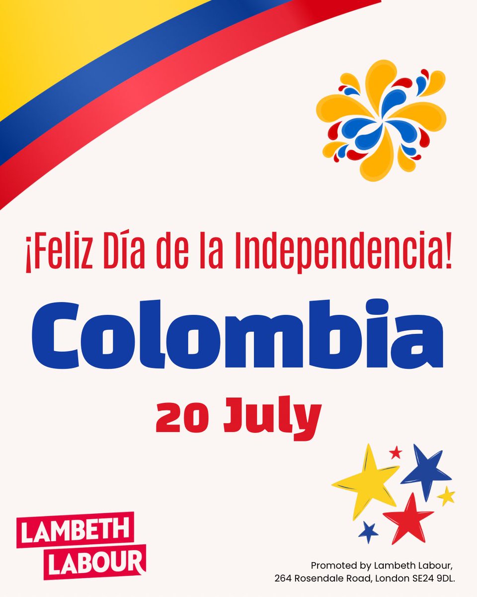 ¡Feliz 20 de Julio! Happy Independence Day to Colombians in Clapham Park and across South London. Hope there’s good food, great music and cold aguardiente!