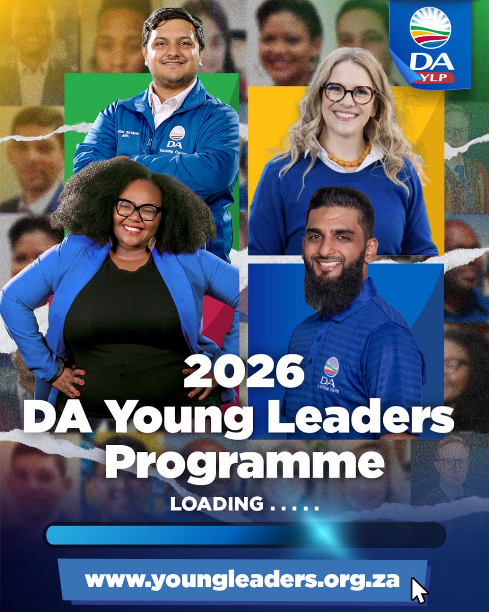 🚨Are you envisioning a South Africa with One Future, grounded in the values of Freedom, Fairness, Opportunity and Diversity.

The DA’s 2026 Young Leaders Programme applications will open soon.

See link.⬇ da.org.za/young-leaders-…
