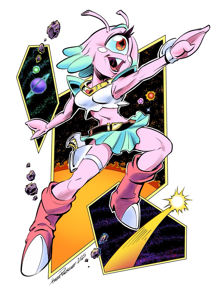 HyperJerk's tweet image. Artwork I commissioned from @HappyHarryToons 

Aria, First Mate aboard the Cosmic Cruise Ship Levi!

Absolutely fantastic work, I&apos;m chuffed to bits &amp;lt;3

#TheCosmicCruise #OC
