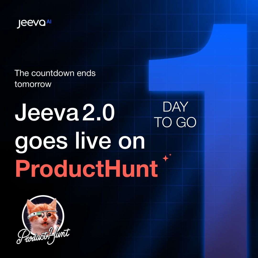 gauravbhattac16's tweet image. ⏰ Tomorrow’s the big day
Jeeva 2.0 launches on Product Hunt!
From auto-sorted inboxes to self-scheduling meetings, it's built to give sales teams their day back.
Join our launch squad - hit "Notify" now! 🚀
producthunt.com/products/jeeva…