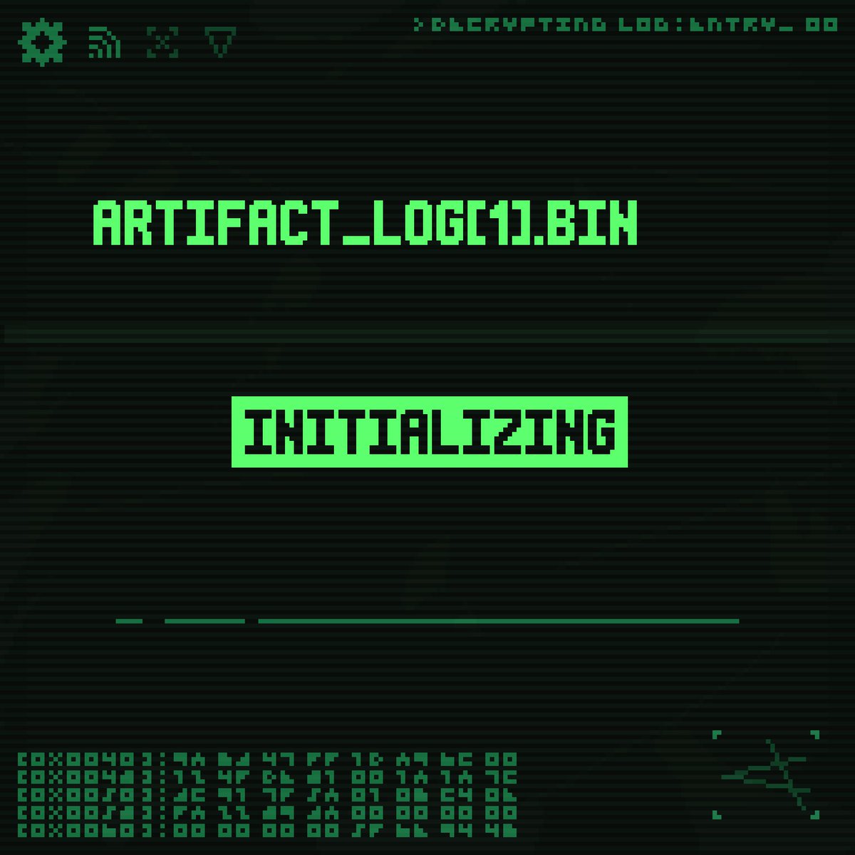 LDNGSCRN's tweet image. &amp;gt; ARTIFACT_LOG[1].BIN  
&amp;gt; STATUS: INITIALIZING… 

TRANSMISSION PENDING...

#LOADINGSCREEN #LDNGSCRN #INDIEDEV #PIXELART #SCIFIHORROR #GLITCHCORE #ARTIFACTLOG
