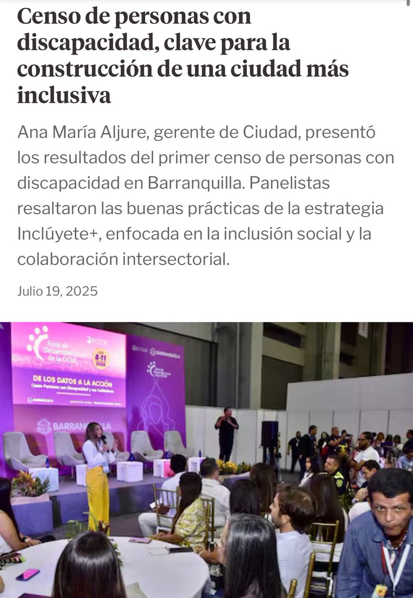 👐🏻  Inclusión como eje principal para el desarrollo local!

Construir una Barranquilla más inclusiva empieza por reconocer y visibilizar las capacidades y habilidades de todas las personas. El Censo distrital de Personas con Discapacidad y sus Cuidadores de <a href="/alcaldiabquilla/">Alcaldía de Barranquilla</a>, es
