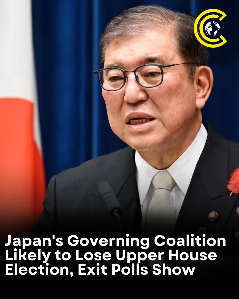 clr_cut's tweet image. Japan’s governing coalition is on the verge of a major electoral setback. According to exit polls, Prime Minister Shigeru Ishiba Japan’s governing coalition is on the verge of a major electoral setback. According to exit polls, Prime Minister Shigeru Ishiba’s Liberal Democratic…