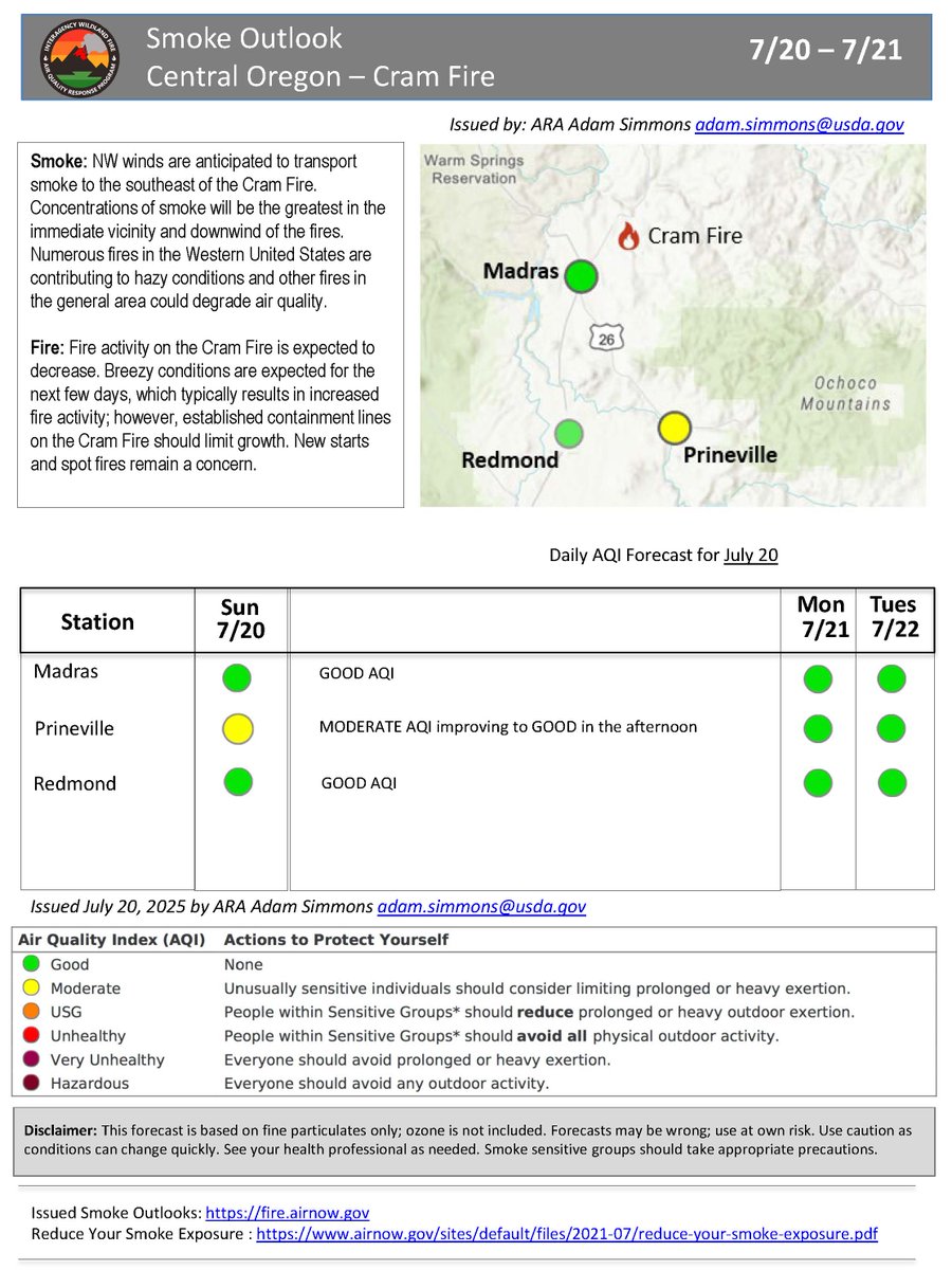 CentralORFire's tweet image. #CramFire Morning Update for July 20 is posted on Inciweb at inciweb.wildfire.gov/incident-publi…