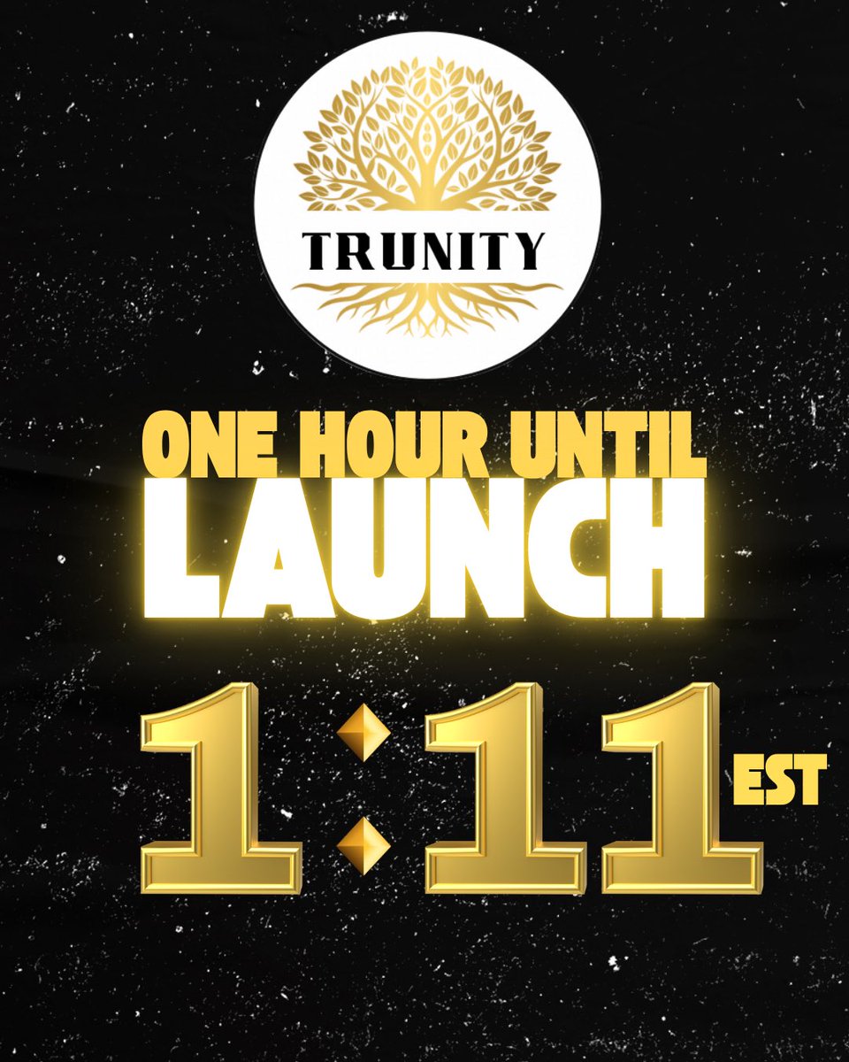 Trunity777's tweet photo. π¨ Launch coming SOON! π¨
Make sure to turn on your notifications so you donβt miss the CA, then go to pump fun to watch LIVE at 1:11pm EST!
This is going to be EPIC, you do not want to miss out!
#trunity #pumpfunlive #PumpFunLaunch #crypto https://t.co/70BfEtpWmZ